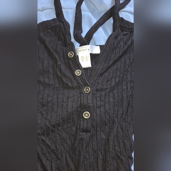 Streetwear Society Black Ribbed Button-Front Tank - Picture 4 of 4